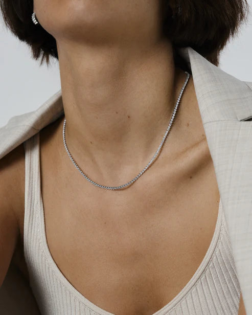 Mockberg Shiny Tennis Halsband Silver