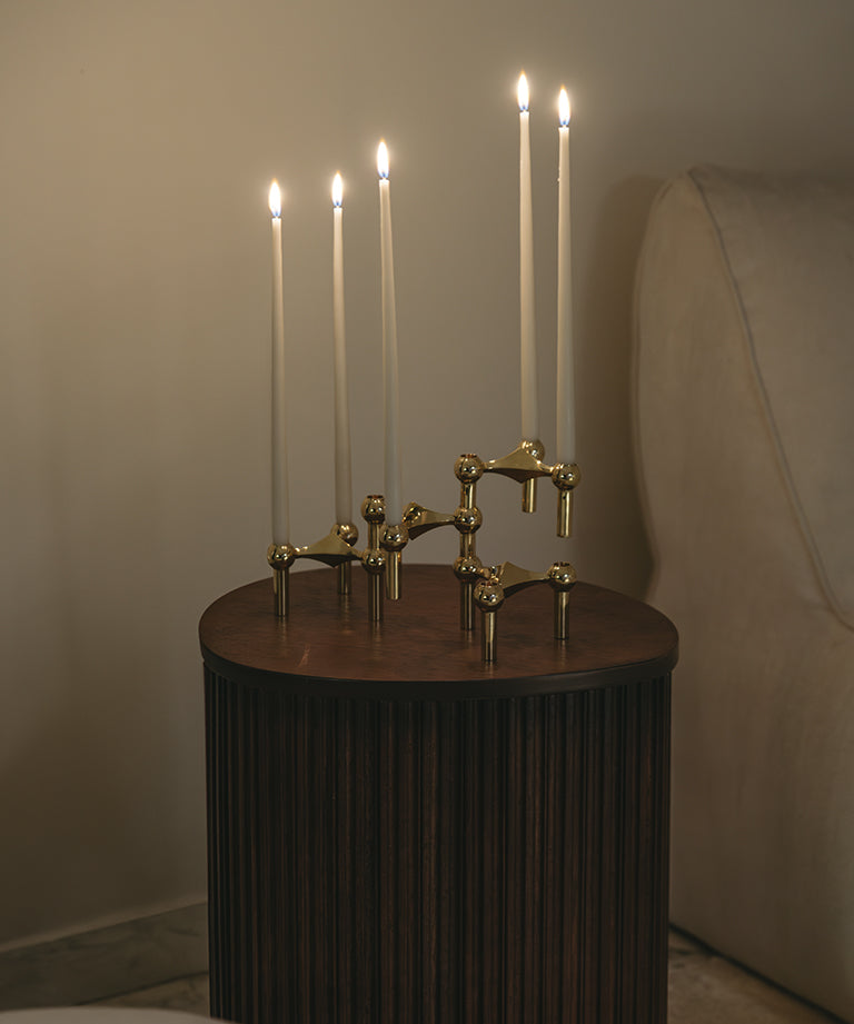 STOFF Nagel Candle Holder Brass 3-pack