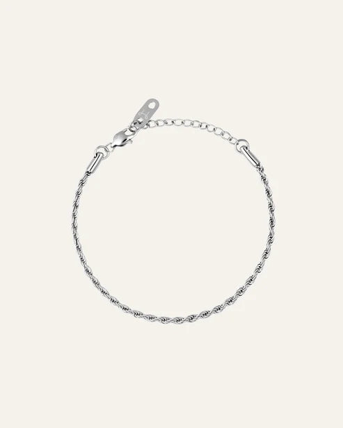 Mockberg Thin Rope Armband Silver Large