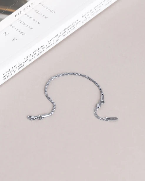 Mockberg Thin Rope Armband Silver Large