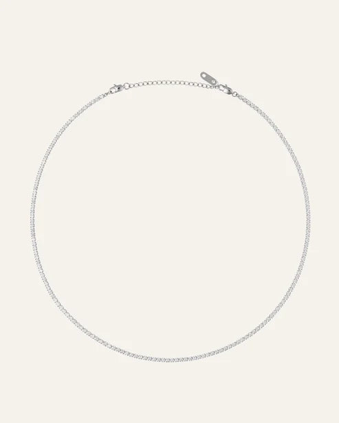 Mockberg Shiny Tennis Halsband Silver