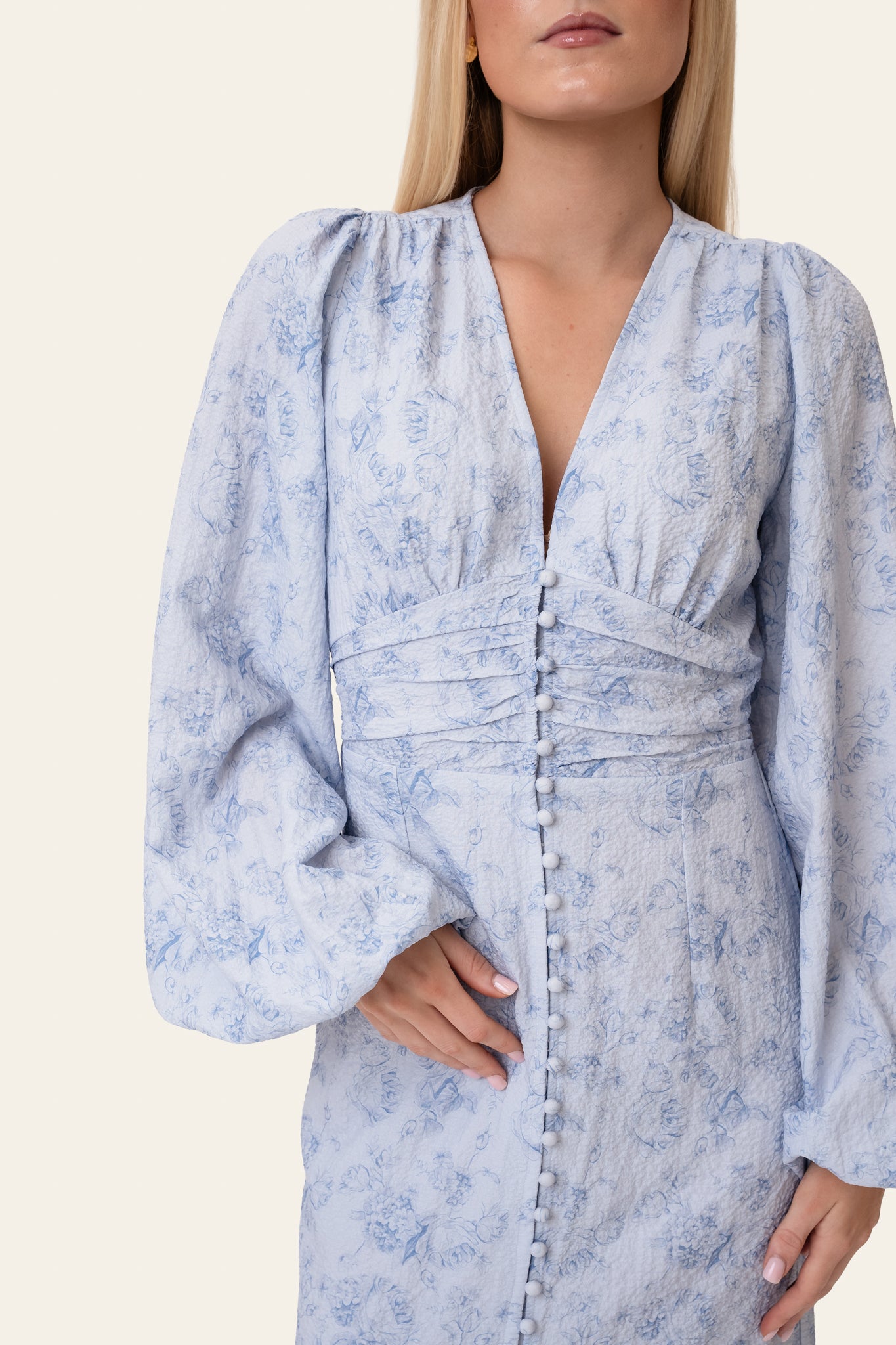BYIC Midiklänning ADAIC - Soft Blue Blossom